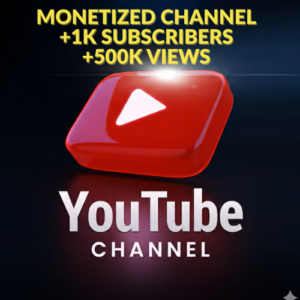 MONETIZED CHANNEL +1K SUBSCRIBERS +500K VIEWS